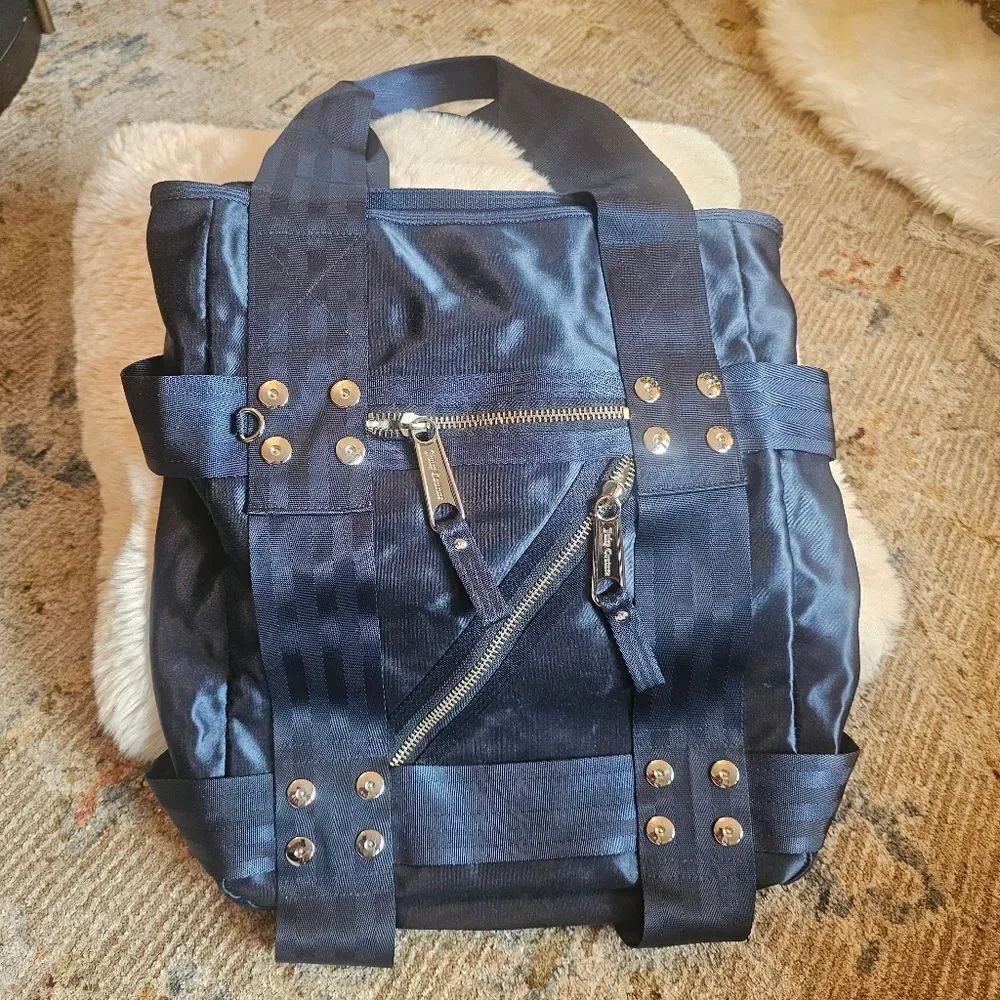 Juicy Coture Blue Satin Bag In Excellent Condition 15 X 15 X 4.5